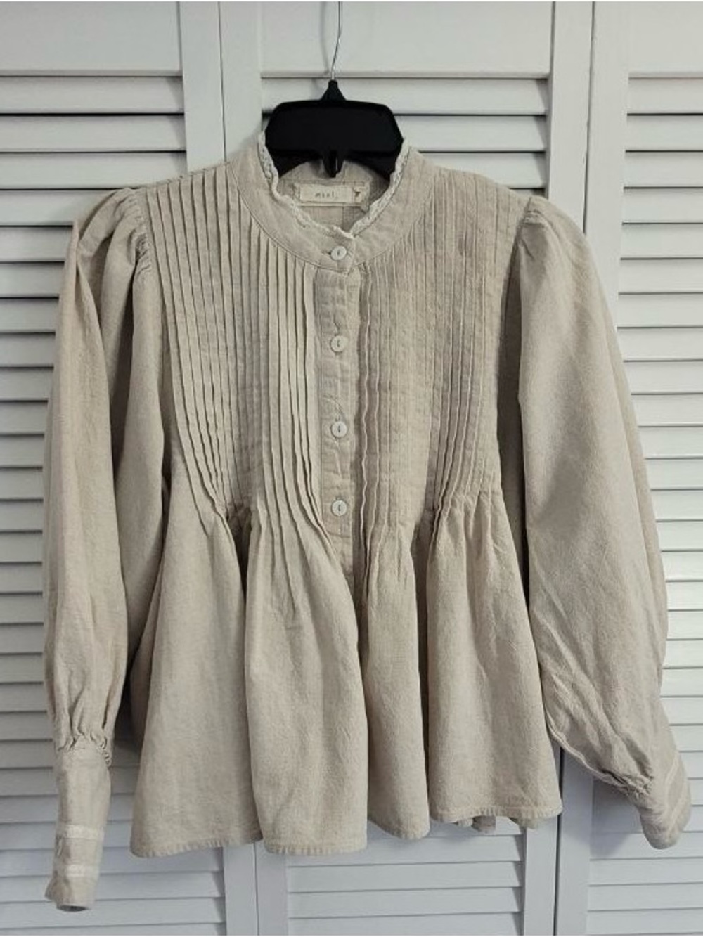 Vintage Mani Linen Peasant Top Size M